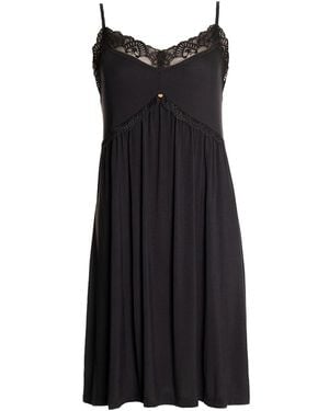 Pretty You London Bamboo Lace Chemise - Black