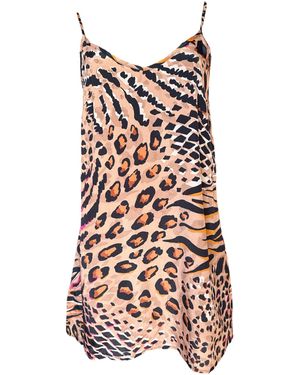 Any Old Iron Neutrals Neutral Animal Short Dress - White