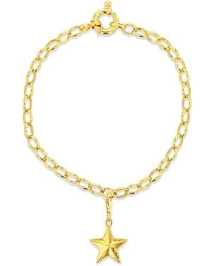 True Rocks Mini Star Charm Belcher Bracelet 18Kt Plated - Metallic