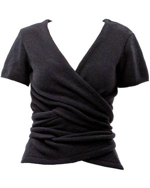 Maison Bogomil Soft Knit Wrapped Blouse - Black