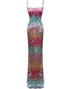 Lily Phellera Agua De Luna Sequinned Gown - Purple