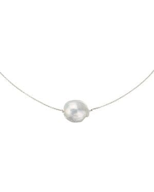 Lily & Roo Sterling Baroque Pearl Choker - Metallic