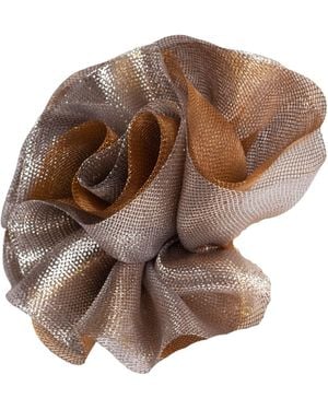 Victoria Charles Headpieces Matt And Bright Extra Extra Large Lurex Crin Headpiece On Metal Headband - Brown