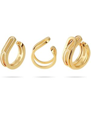 Meulien Budding Flower Ring Set - Metallic