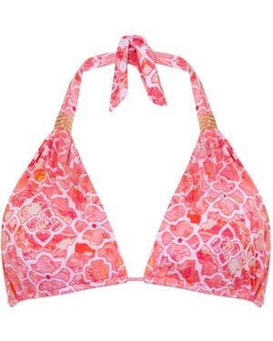 Sophia Alexia Marble Mosaic Miami Bikini Top - Pink