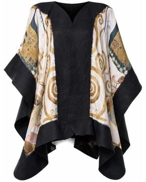 Lumina Eligma Poncho Mulberry Silk & Merino Handmade Felt - Black