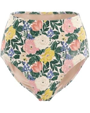 Lime Ricki Swimwear Bouquet High-Waist Bottom - White
