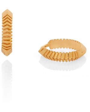 Kaizarin Yellow Gold Huggie Earrings - Metallic