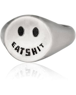 Cartography Eat Shit Smiley Ring - Metallic