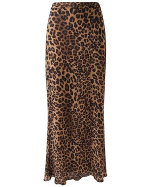 Alia Studio Amara Leopard Maxi Skirt - Brown