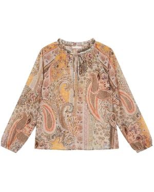 LAtelier London Zaya Beige Paisley Print Blouse - Multicolour