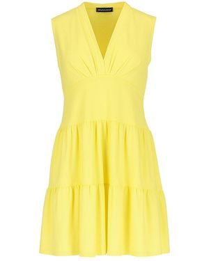 Conquista Lemon Sleeveless V-Neck Jersey Dress – Loose Fit, Knee-Length - Yellow