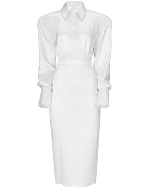 Vestiaire d'un Oiseau Libre Silk Midi Dress - White