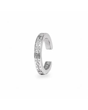 Zohreh Sapphire Starburst Ear Cuff Sterling - White