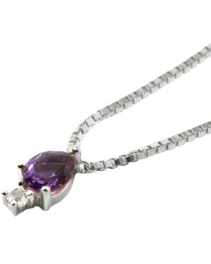 NASI SILVER Pear Atarah Necklace- Amethyst & Topaz - Purple