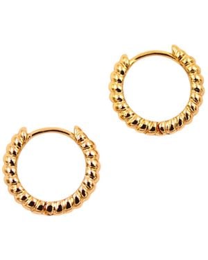 1610Istanbul Modern Texture Minimal Earrings - Metallic