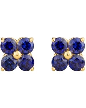 Juvetti Clover Sapphires Earrings - Blue