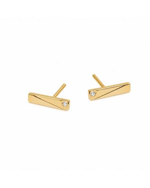 Cier Flex Diamond Stud Earrings - Metallic