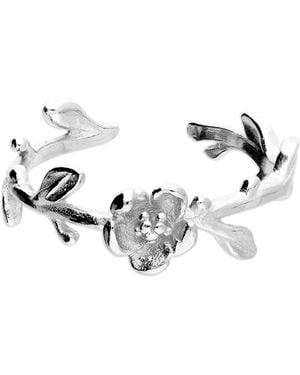 Kaizarin Sterling Flower Toe Ring - Metallic