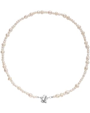 Vanhi Flora Multi Pearl Toggle Choker - Metallic