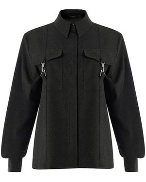 Exquise Zendaya Classic Collar Tailored Shirt - Black