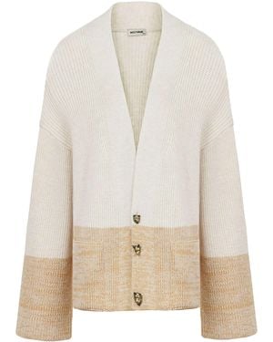 Nocturne Neutrals Colour Block Knit Cardigan - White