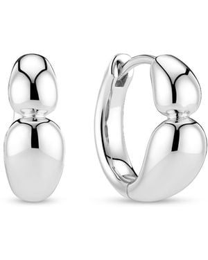 Sif Jakobs Jewellery Earrings Goccia Creolo Piccolo Pianura - Metallic