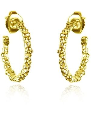 MOUNIR LONDON Vermeil Textured Hoop Earrings - Metallic