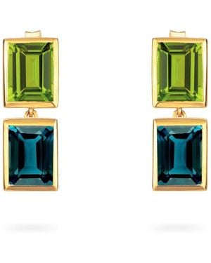 Augustine Jewels Peridot And Topaz Two Drop Earrings - Green