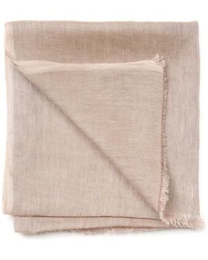 Variously Jute Golden Hand Woven Soft Linen Silk Scarf - Natural