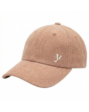 Yae; Neutrals Embroidered Corduroy Cap - Natural