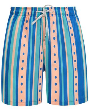 Robert & Son Mixed Summer Stripe Swim Shorts - Blue