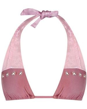 Belletage Swimwear Neutrals The Aurora Ruffle Grommet Bikini Top - Pink