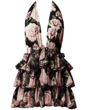 Nur Karaata Bellano Bloom Mini Elbise - Black