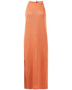 Peraluna Evelien Openwork Maxi Halter Beach Dress - Orange