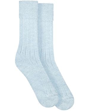 Paul James Knitwear Alpaca Kenilworth Lounge Socks - Blue