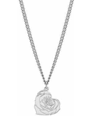 Potoska Rose Heart Necklace - Metallic