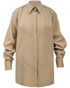 Van Brussel Neutrals Sierra Panelled Shirt - Natural