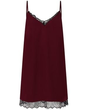 Little Lies Nightbird Plum Satin Slip Dress - Red