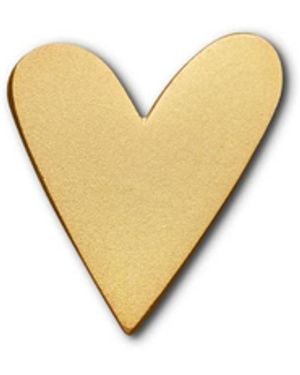 Make Heads Turn Golden Metal Pin Little Golden Heart - Metallic