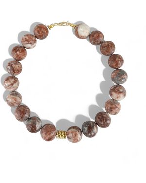 By Virgo Bravon Gemstone Necklace - Brown