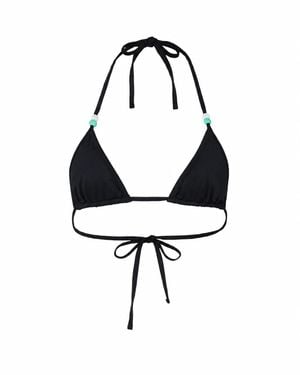 Par Y Escala Sl Iso Beaded Triangle Bikini Top - Black