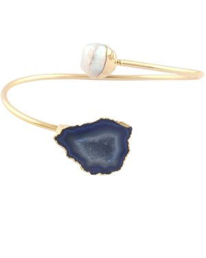 Magpie Rose The Pearl Rock Bangle - Blue