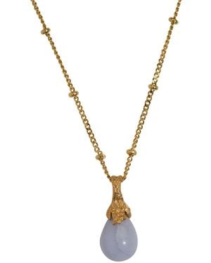Claire Hill Designs Lace Agate Lichen Pendant Necklace - Metallic