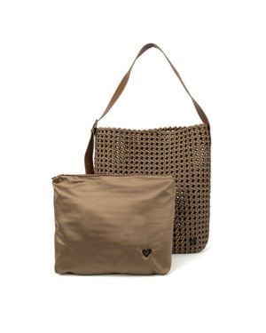 Prenelove Osler Woven Hand-Knotted Hobo - Brown