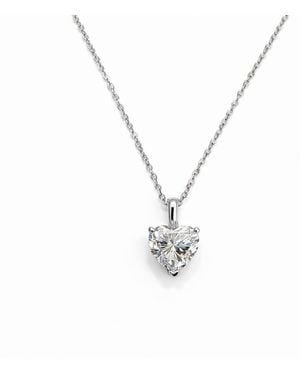 Pearl Code Angel Heart Moissanite Pendant Necklace - Metallic