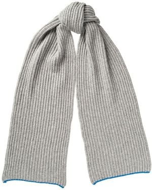 Kinalba Ladies Light Chunky Ribbed Cashmere Scarf - Grey