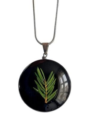 Laura Daili Glass Spruce Needle Pendant – A Touch Of Winter Magic - Black