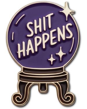 Make Heads Turn Enamel Pin Crystal Ball: Shit Happens - Purple