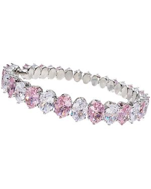 Farra And Zircon Stone Tennis Bracelet - Pink